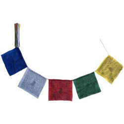 Tibetské modlitební vlaječky Lungta 17x17cm 1,7m