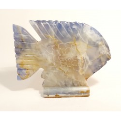 Kamenná figurka soška ONYX ryba modrá 1