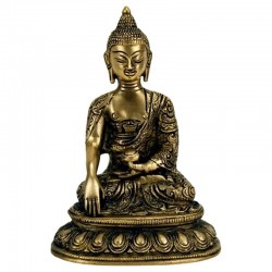 Buddha Shayamuni mosazná 16 cm kovová soška