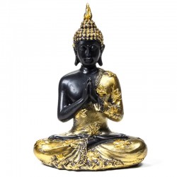 Buddha soška 22 cm černozlatá