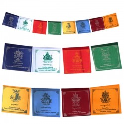 Tibetské modlitební vlaječky Lungta Osm šťastných symbolů 25x21 cm