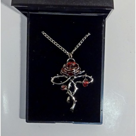 Šperkový amulet Kříž s růží