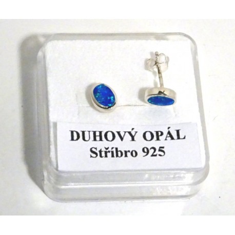 Náušnice stříbrné Opál