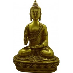 Buddha mosazná kovová soška 20 cm