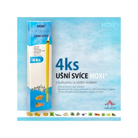 Ušní svíce HOXI NATURE - bez esenciálních olejů v plátěném pytlíku 10ks