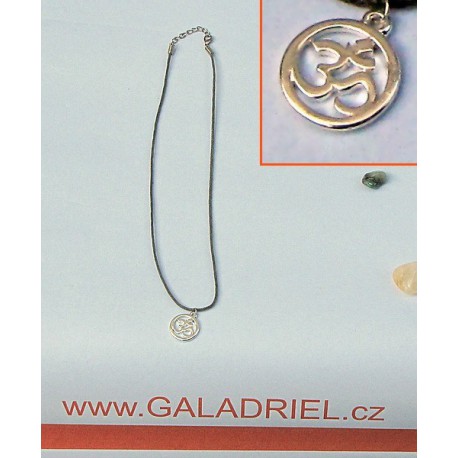 Amulet - náhrdelník ÓM - přívěšek AUM - postříbřený