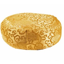 Meditační sedák polštář pohankový 35 x 17 cm zlato žlutý lotos