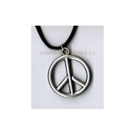 Amulet - náhrdelník PEACE (hippies) 2 na šňůrce