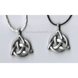 Amulet - náhrdelník triquetra - keltský uzel v kruhu na šňůrce / přívěšek